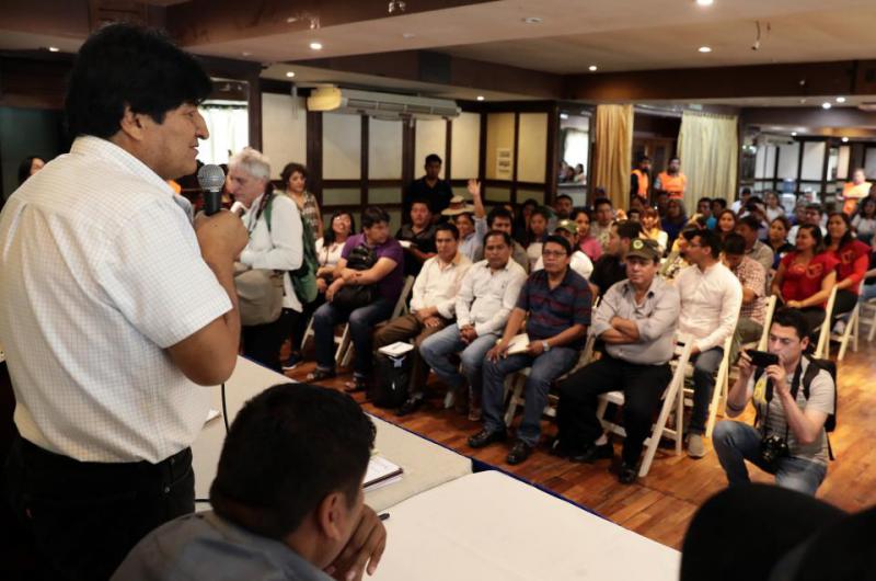 EVO MORALES BRINDÓ UNA CONFERENCIA DE PRENSA ESTA TARDE